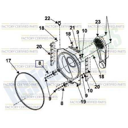 Whirlpool WPW10177428 Whirlpool Support Roller with Axle WPW10177428